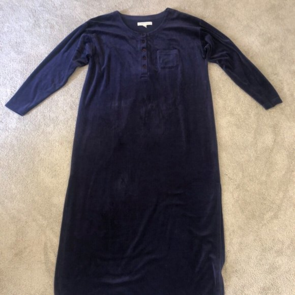Victoria's Secret Velour Nightgown Navy Blue Medium